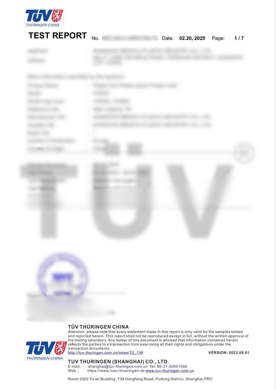 TÜV Test Report — Plastic Cutlery